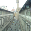 From the (U shaped) Galeria degli Uffizi, perspective on il Duomo and il Palazzo Vecchio, Firenze
