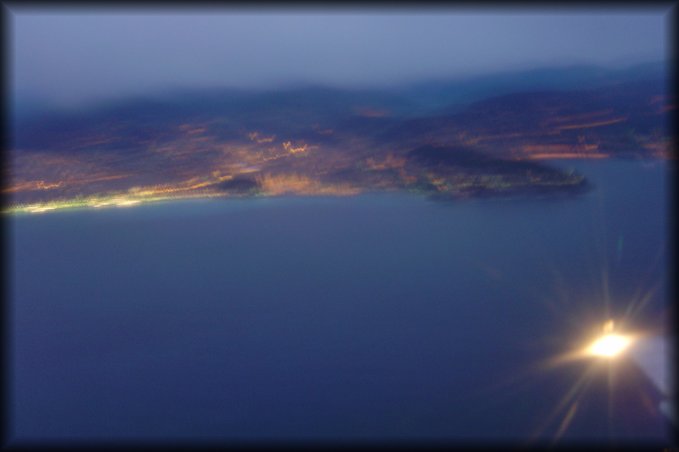 View on Nice as the NCE-FRA plane takes off. (all out of focus but I still like the colours)