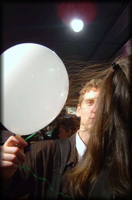 ericP playing with my hair and a balloon