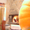 Pasta in jars, brick oven and pumpkin 