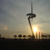 Torre de Calatrava on the Olympic Games ground, a sundog on the left.
