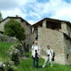 Bert and Guillaume posing in front of the houses of Amarines
