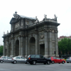 Puerta de Alcala on Plaza de la Independencia. It's located at the north west of the Parque de El Retiro.
