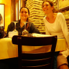 I had set the timer on my camera and the waiter came at the right time to entertain us