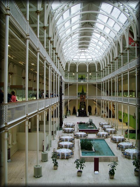 Main Hall of the Royal Museum of Scotland. That was taken during the pre-dinner drinks that took place on the balcony among exhibits.