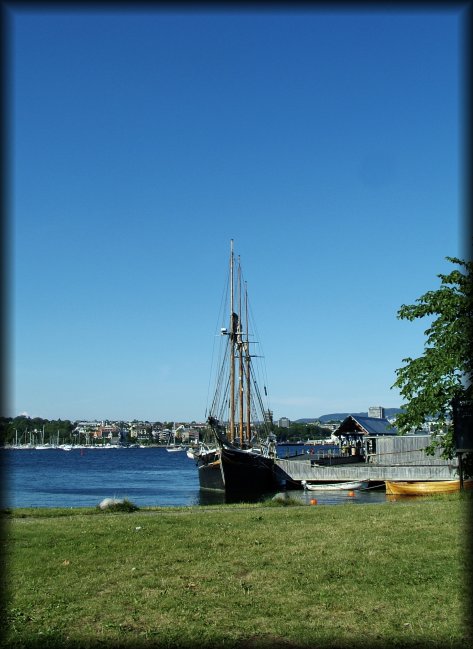 Not your everyday life sailing ship. In the Oslo Fjord.
