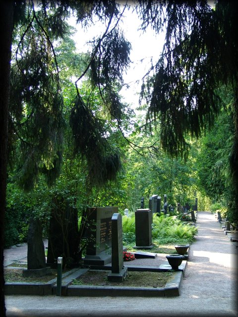 An alley in the Helsinki cemetery