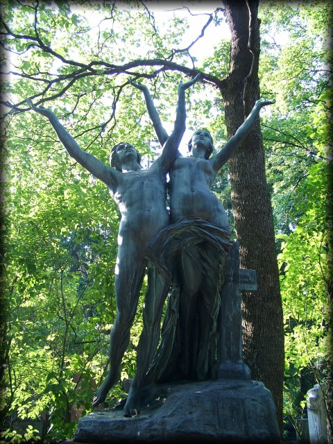 Statue in the Helsinki cemetery.