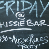 On my birthday I watched a game of footy at the Aussie Bar.
