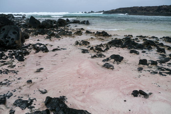 Pink sand of Caletón Blanco