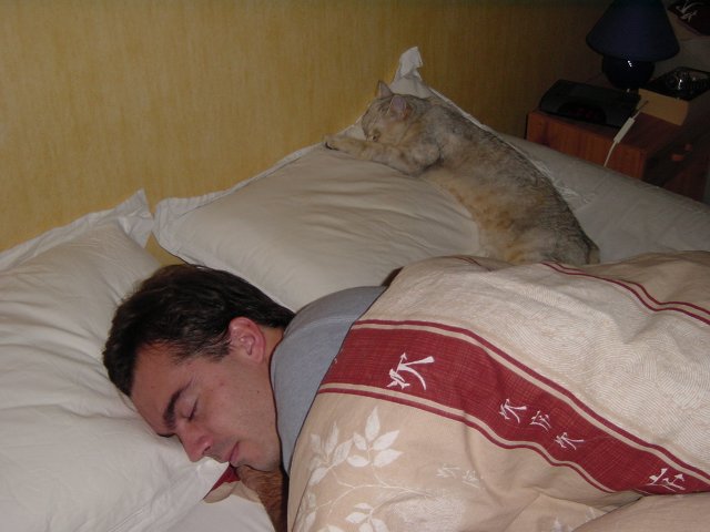 Steph and Emu asleep
