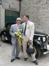 Nino et Stephane posant devant la traction