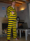 Un Dalton faisant tourner son boulet