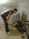 Steph hovering over his wine