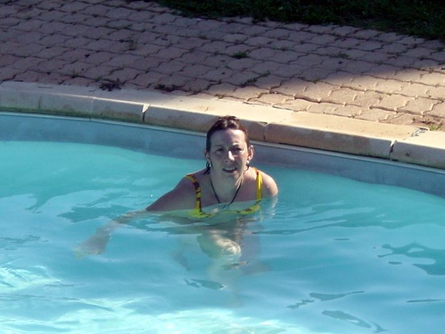 Marie-Claire in the swimming pool