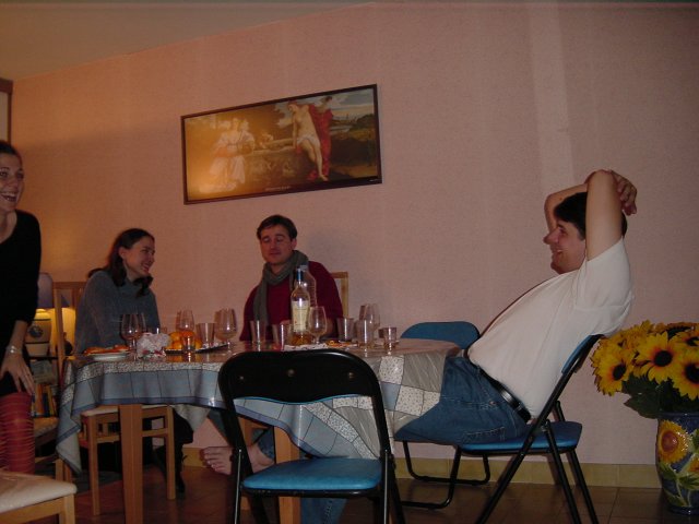 Bout de Coralie, Carine, Yves et Bi qui se marrent