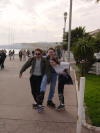 Benoit Yves et Carine montrant leurs patins