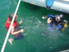 Alice et Daniel dans l'eau