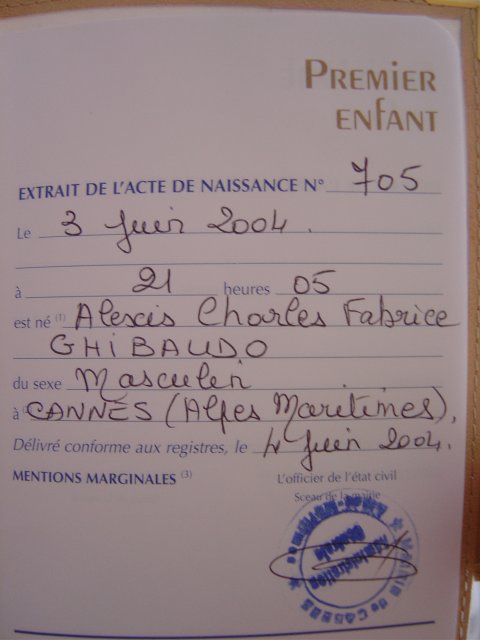 Livret de famille: naissance du premier enfant