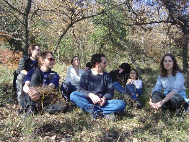 Yves, Max, Laurie, dog, DD, dog, Alice and Carine