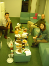 Only the very hungry remain: Bruno, Bert, Carine (Yves is there, hiding behind)