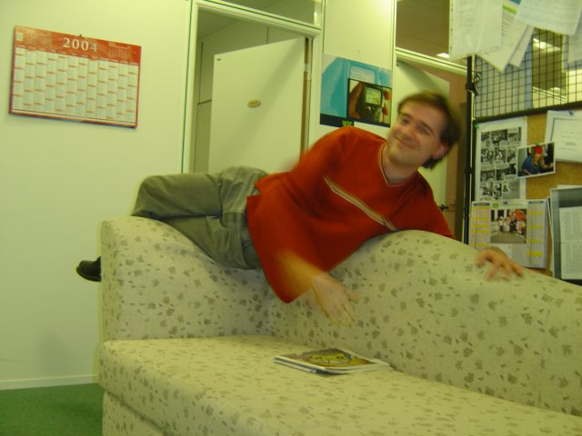 and now, Yves is crashing on the sofa