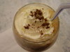 Whipped cream and chocolate powder