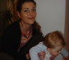 Coralie holding Alexis