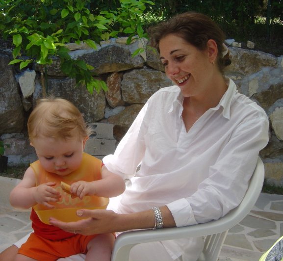 Alexis on Coralie's lap
