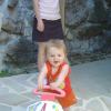 Alexis "walks the doggy", Christine watching from behind