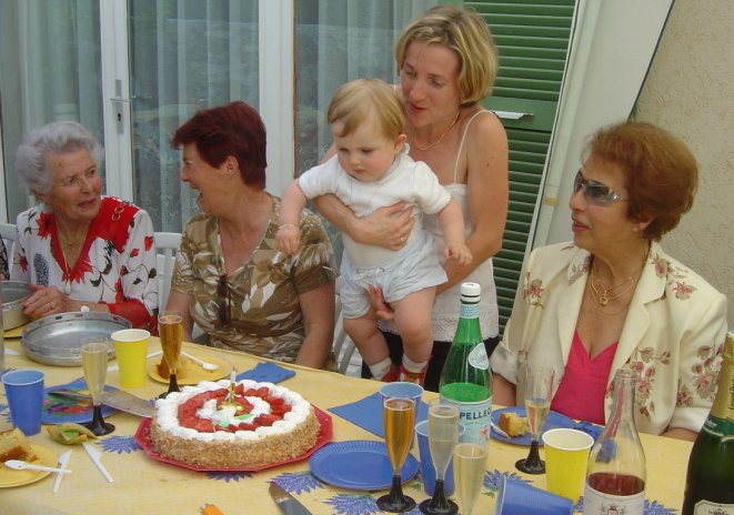 Christine and Alexis among a series of grand mothers
