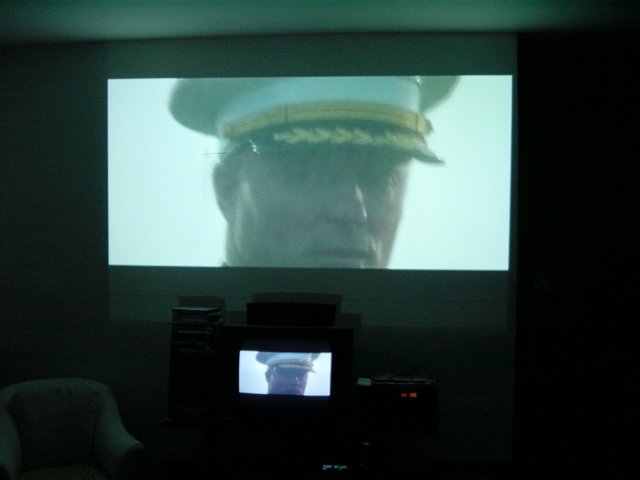 DVD projected on the wall