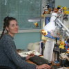 Coralie at her desk