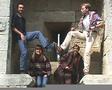 Marc, Guylaine, Laitue, Nico sur les ramparts d'Aigues Morte
