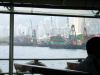View from the ferry boat on the shipyard