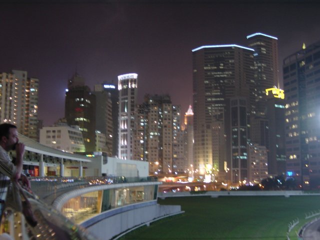 View on the buildings above the turf