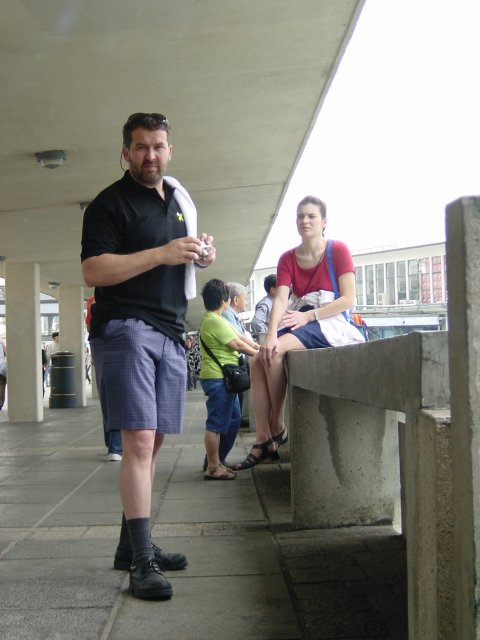 Daniel standing, Christelle sitting
