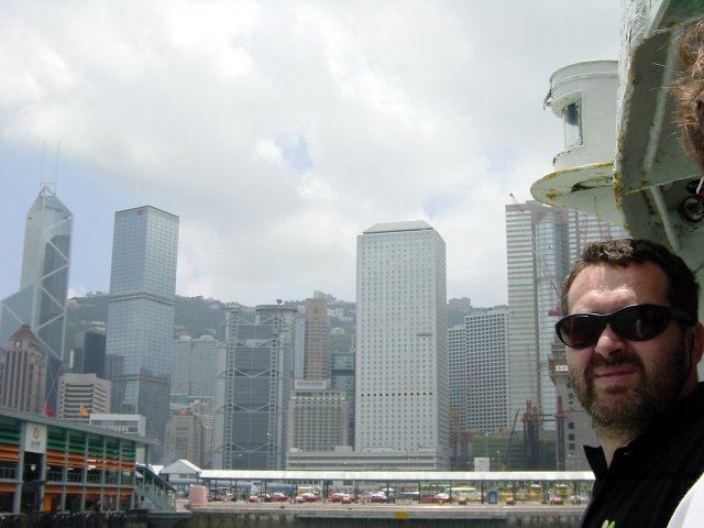 Daniel, HK island in the background