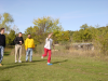 Ian throwing elegantly, Olivier, Steve and Simon behind