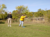 Simon throwing, Steve behind