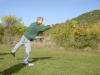 Ted throwing his body and the boule