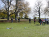 Other groups playing boules on the field