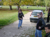 Yves just threw the boule, Josh and Dom look satisfied
