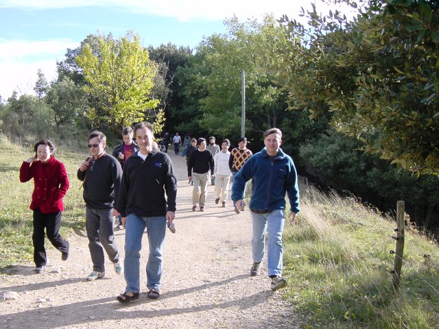 The group returning in the wind, Gerald an Yves leading