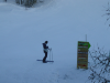 Steph sur ses skis, pret a partir