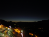 Vue sur l'horizon a la tombee de la nuit