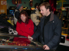 Canard au flipper et Sophie observant