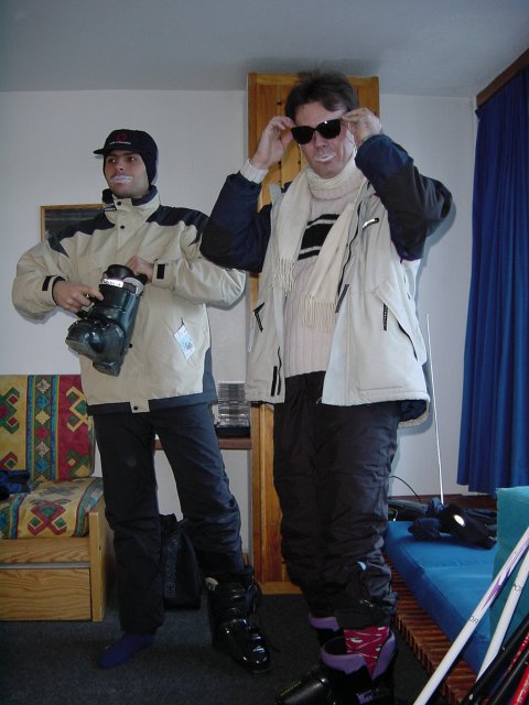 Steph et Franck prets a skier