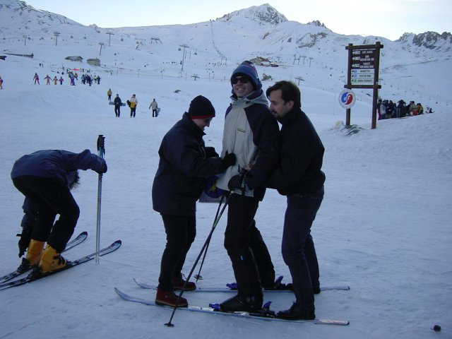 Fredo et Canard sur les ski de Steph