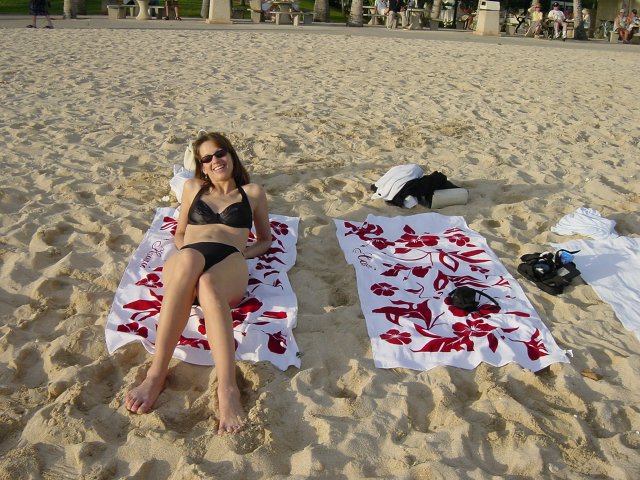 Caroline on the beach